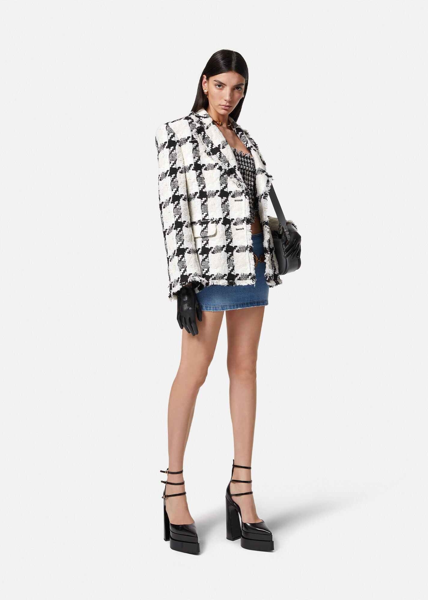 Medusa Checked Tweed Blazer - 2