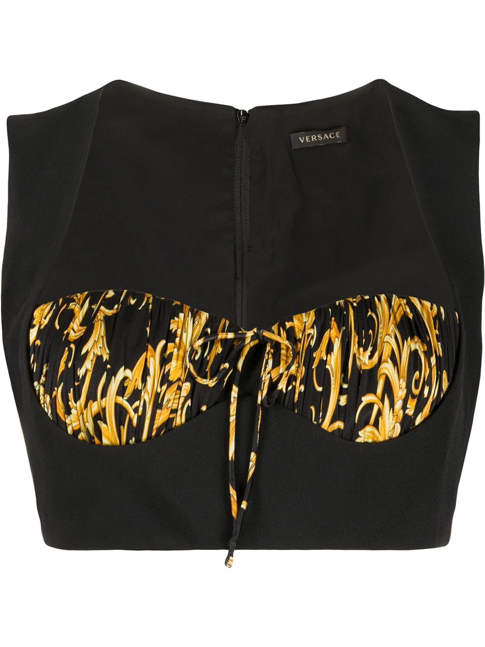 Barocco print cropped top - 1