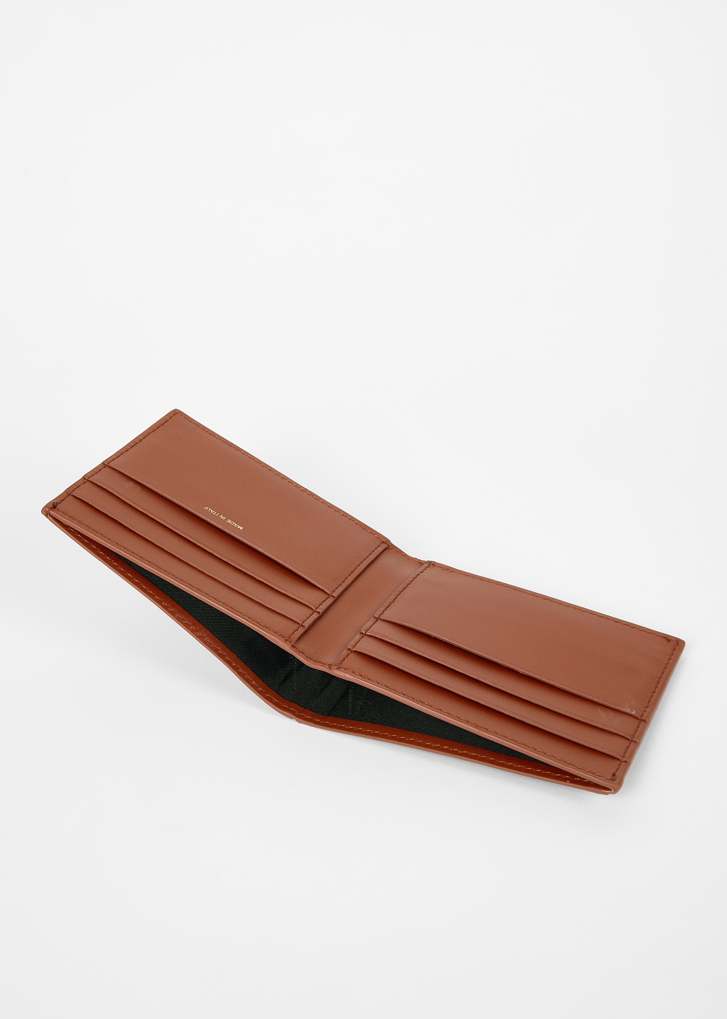 Tan 'Signature Stripe' Trim Compact Billfold Wallet - 3