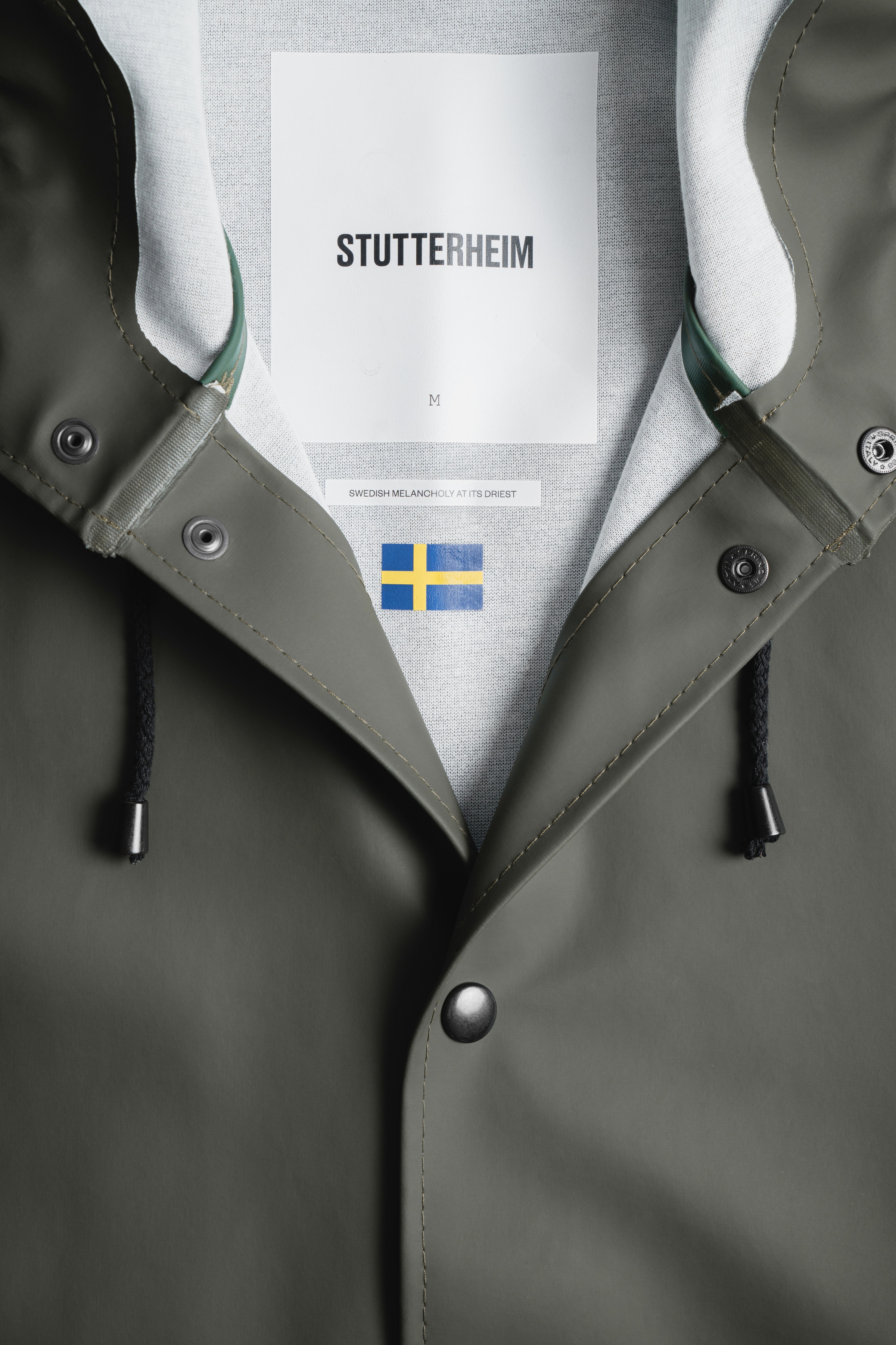 Stockholm Long Print Raincoat Green - 8