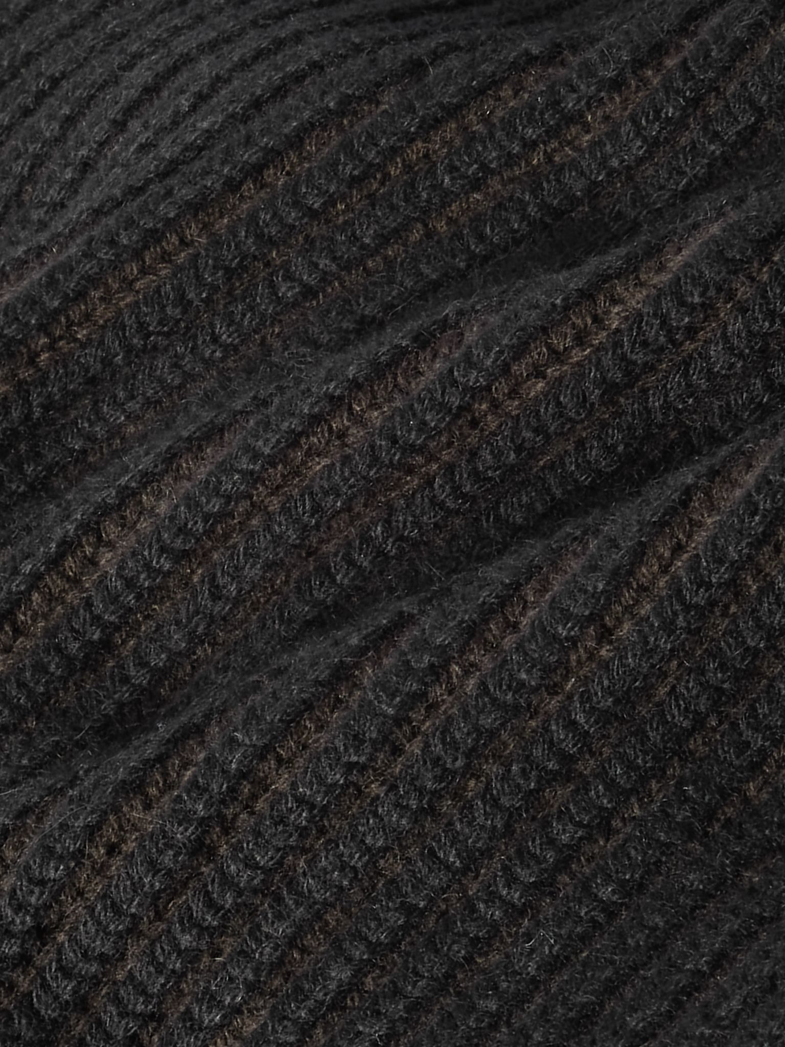 Ribbed Oasi Cashmere Beanie Black - 3