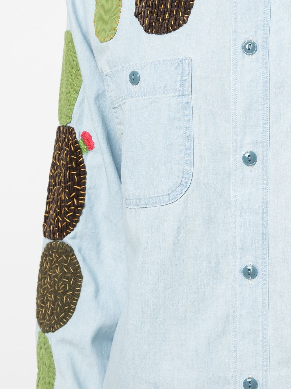 Chambray Work cactus-embroidered shirt - 5