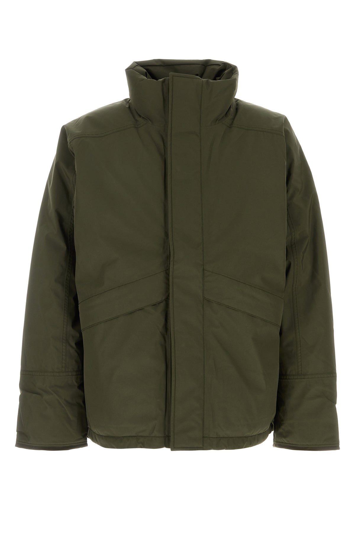 Army green polyester down jacket - 1