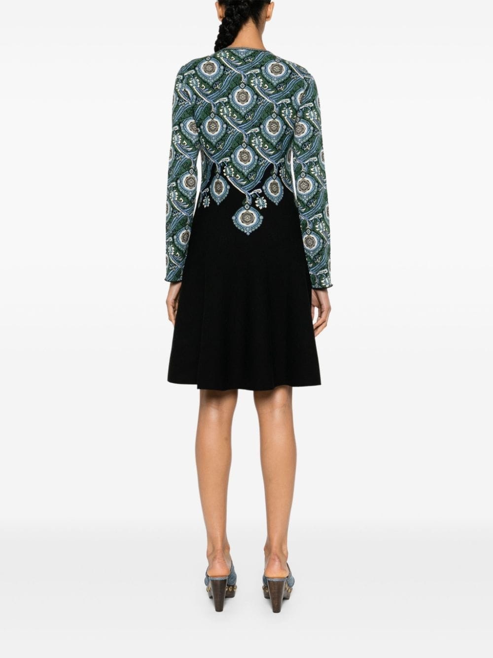 jacquard-pattern knitted dress - 4