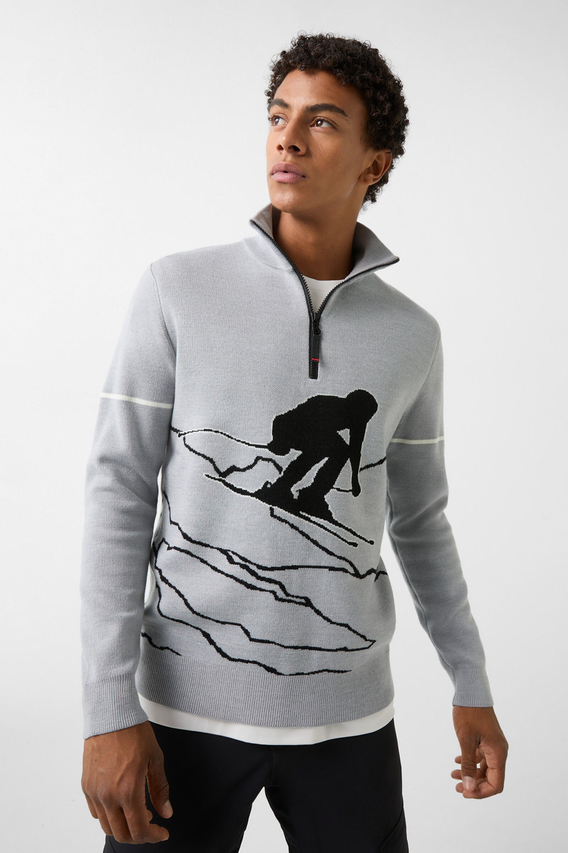 Andrian Half-zippered sweater in Light gray 1