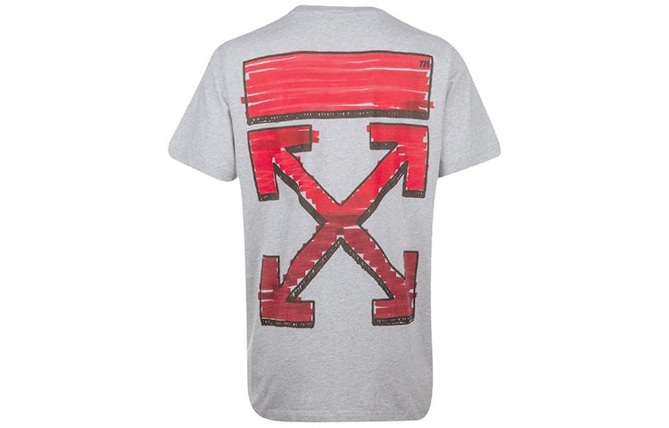 Off-White SS21 Arrow Short Sleeve Round Neck Version Gray OMAA027R21JER0030825 - 3