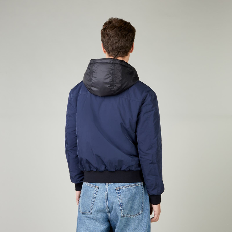 Bomber Jacket with Hood Blue Black 5