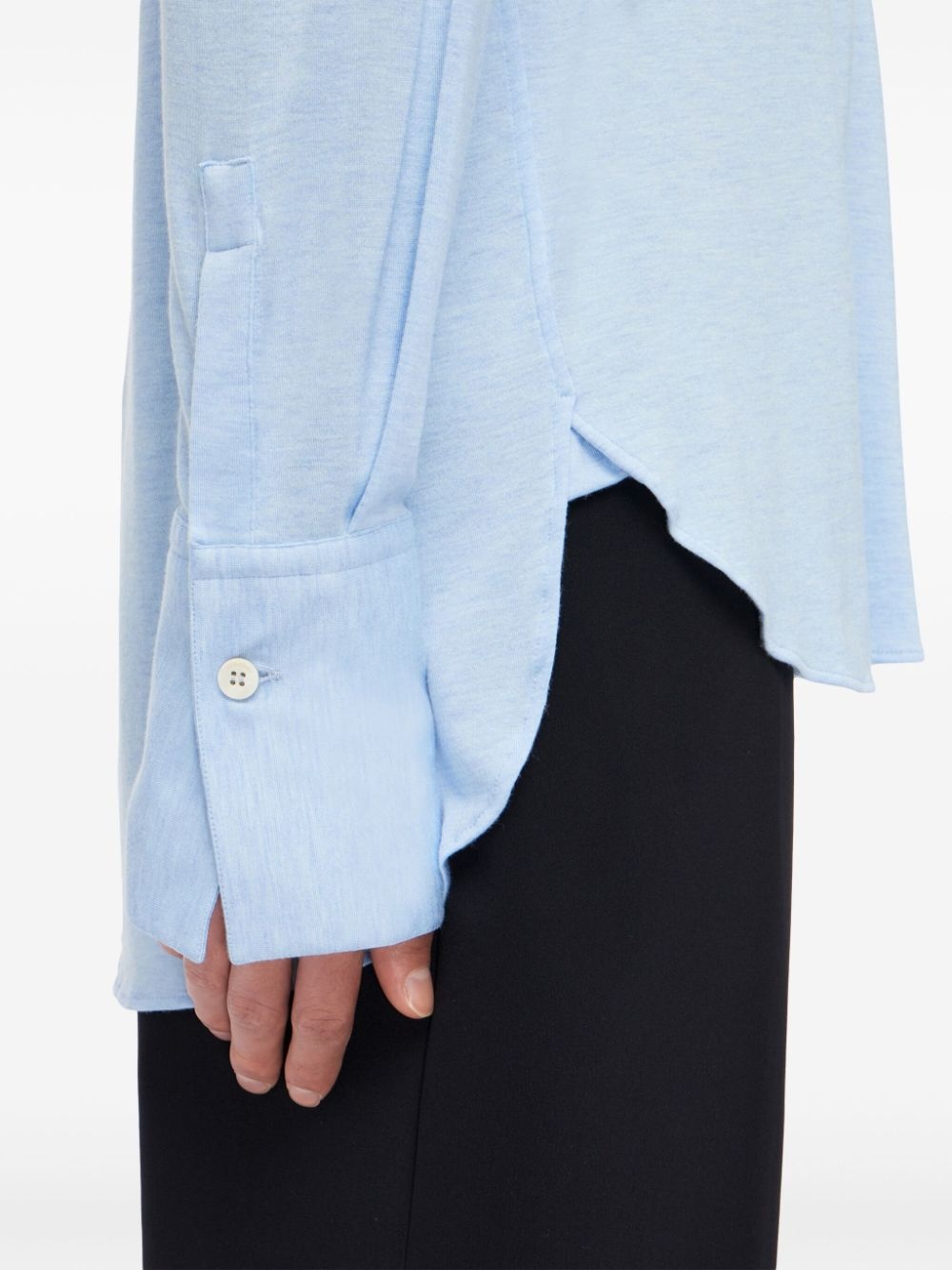 logo-embroidery stretch-jersey shirt - 6