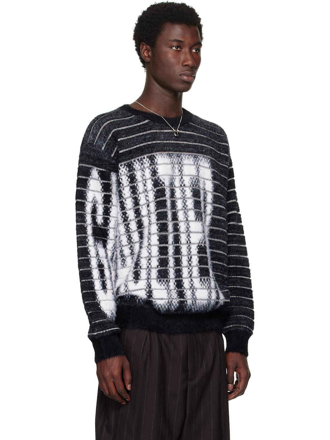 Black & White Jacquard 'Gaultier' Sweater - 2