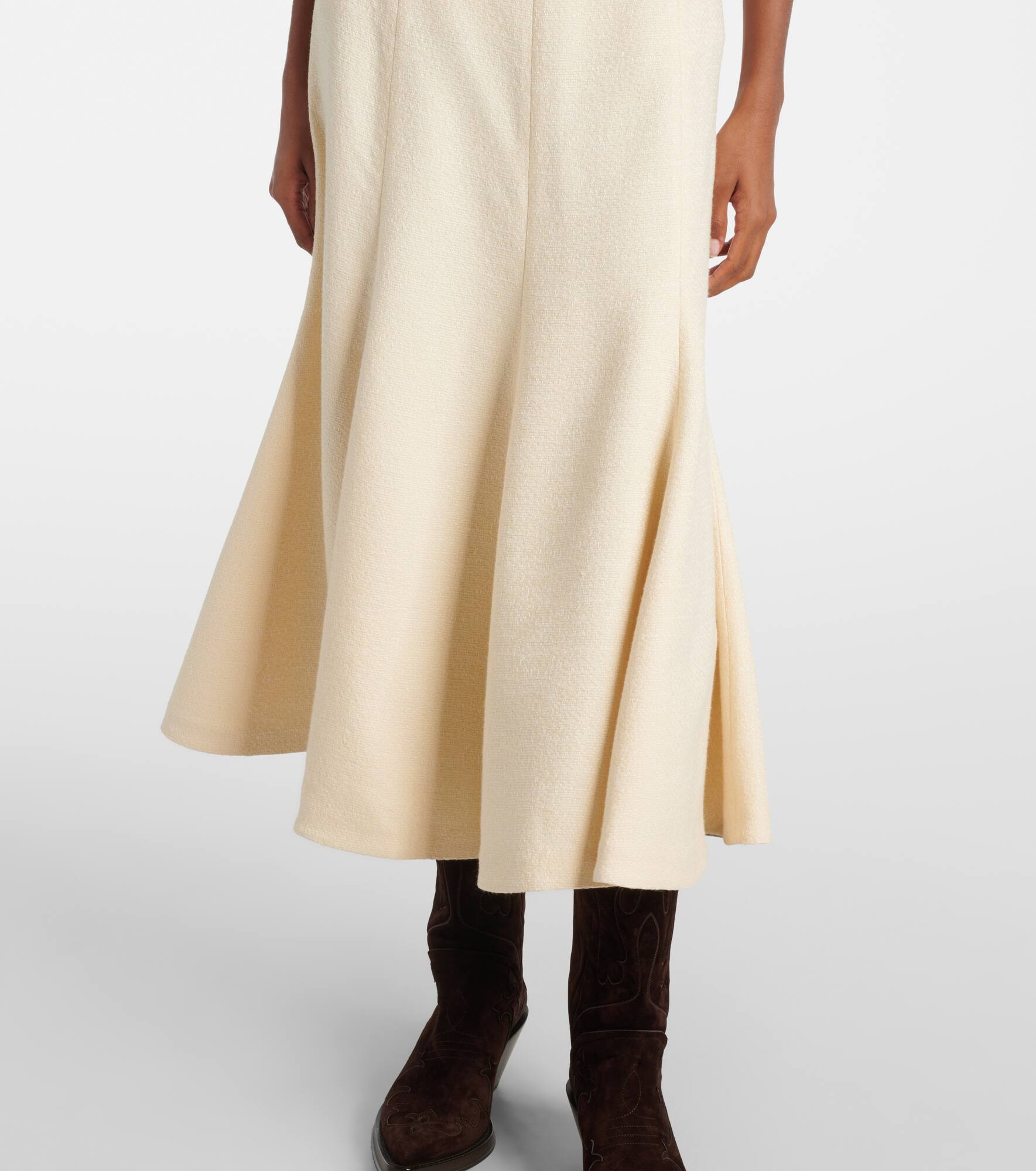 Selma flared silk midi skirt - 5