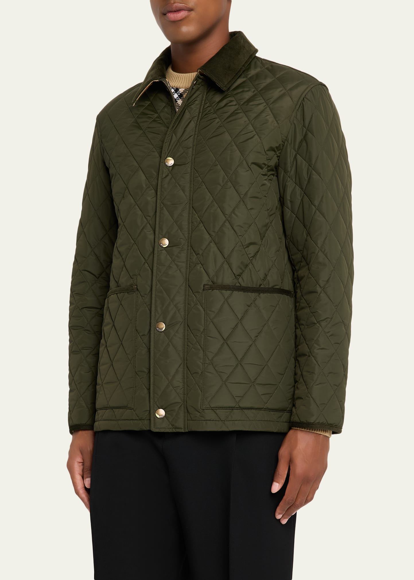Men's Nylon Quilted Snap-Front Chore Jacket - 4
