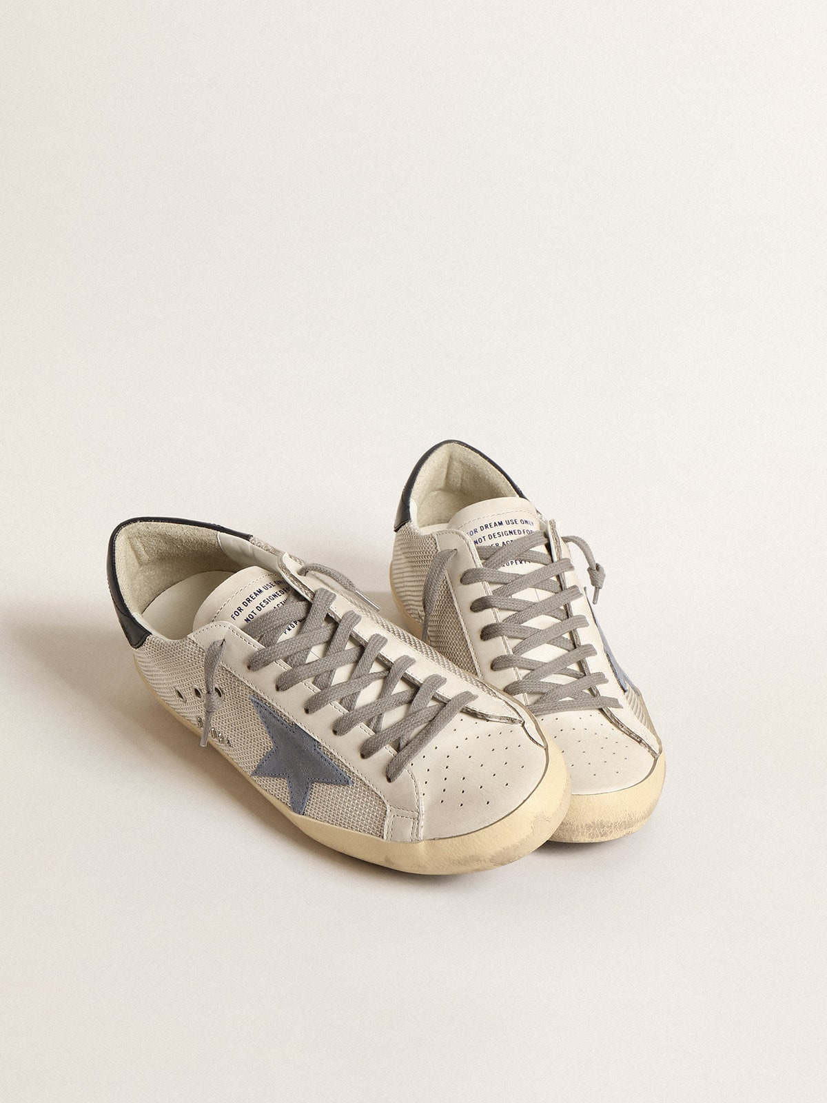 Super-Star in pale silver mesh with light blue suede star - 2