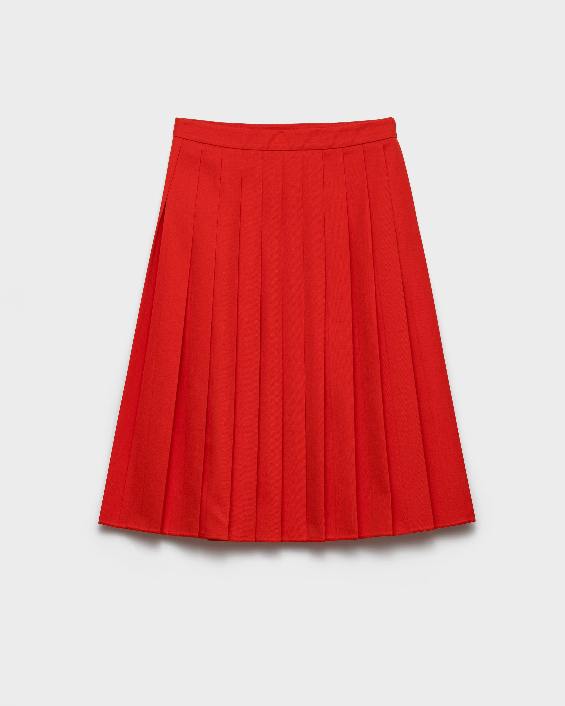 Pleated gabardine midi-skirt - 1