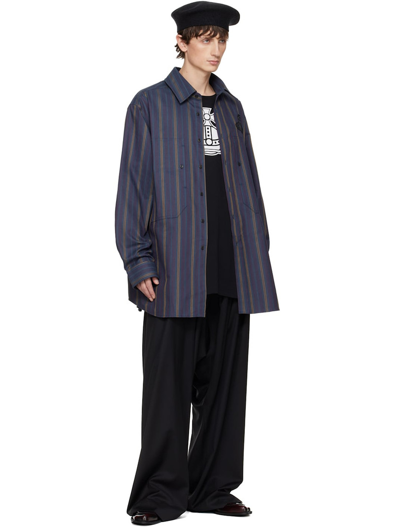 Vivienne Westwood Navy Striped Overshirt outlook