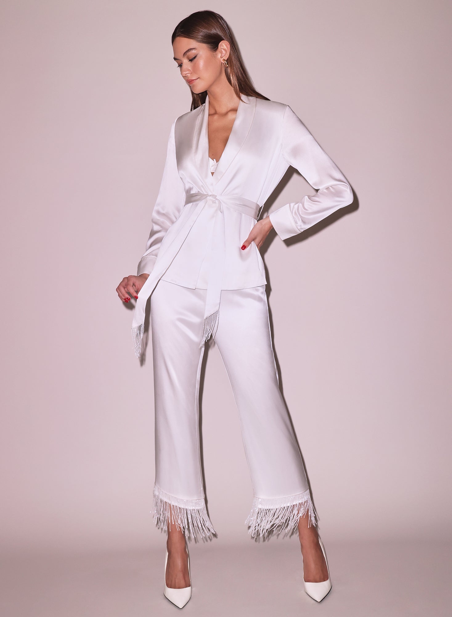 Bianca Fringe Silk Pant - 2