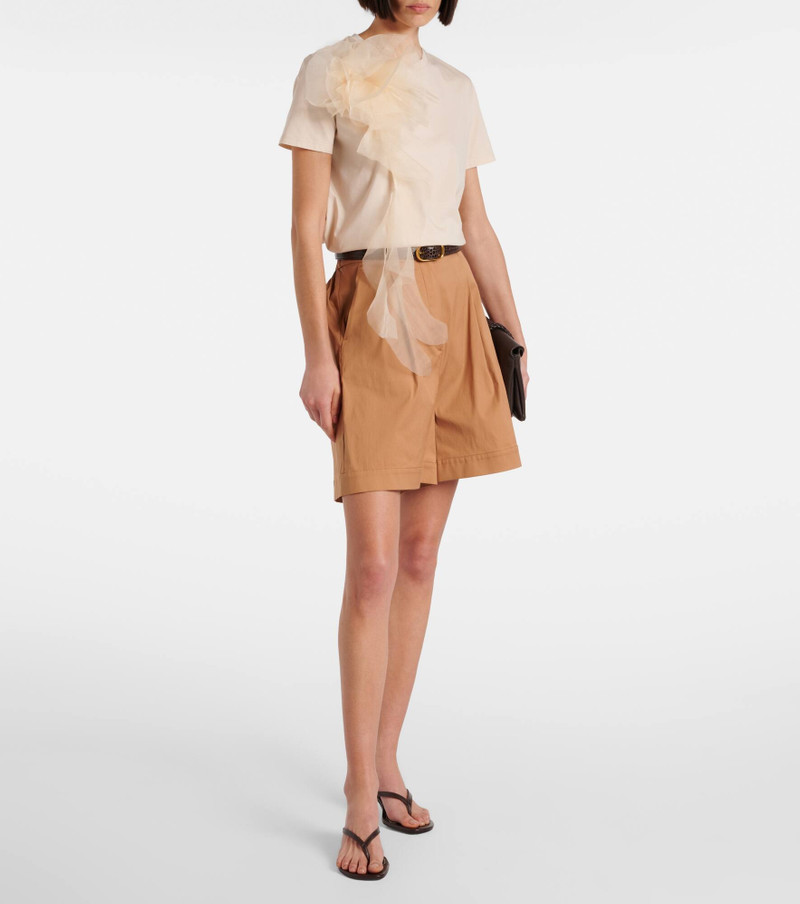 Max Mara Ruffled cotton and tulle T-shirt outlook