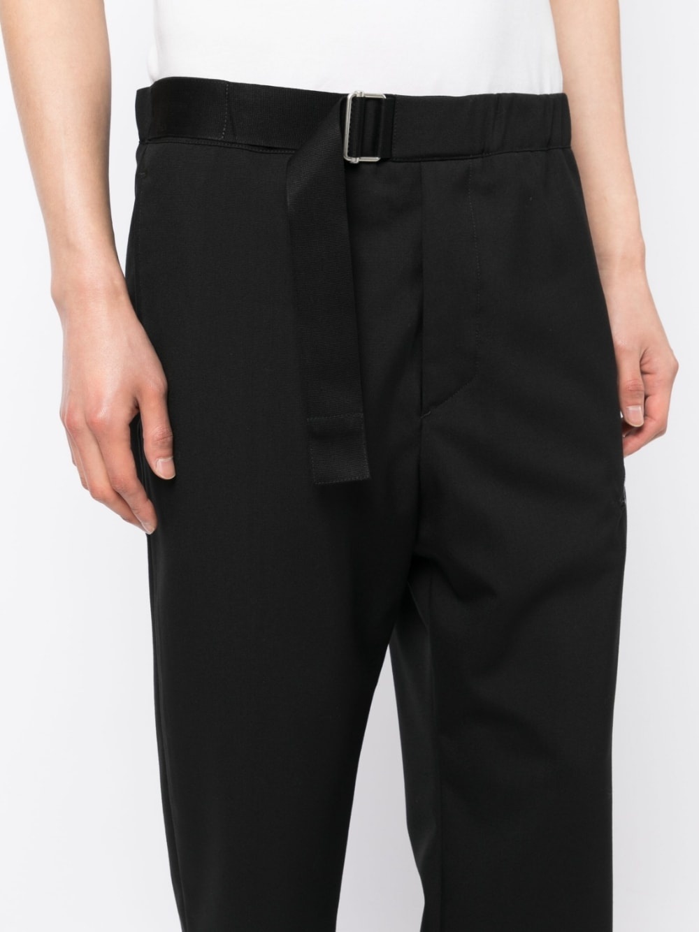 belted-waist cropped trousers - 5
