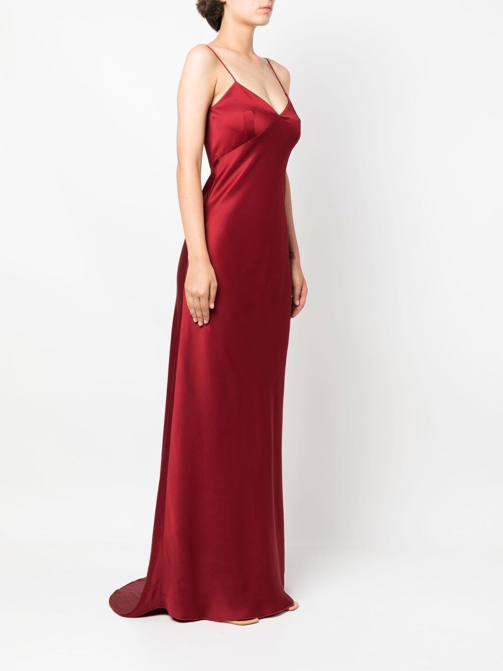 V-neck satin gown - 3
