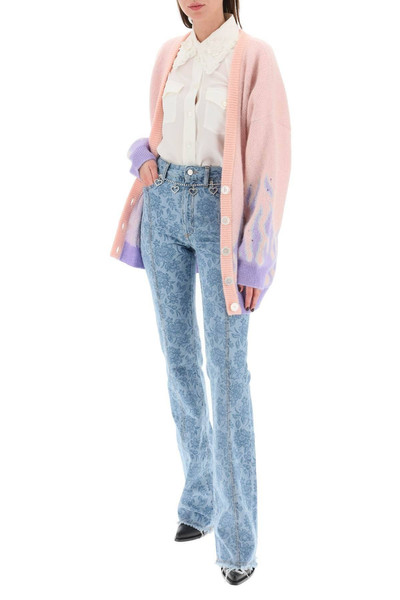 Alessandra Rich FLOWER PRINT FLARED JEANS outlook