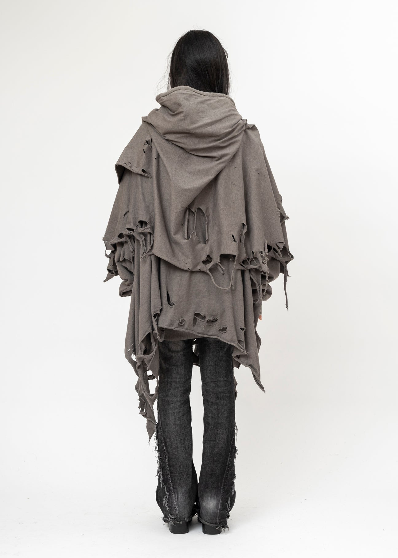GREY DOUBLET PHANTOM FRAYED HOODIE - 7