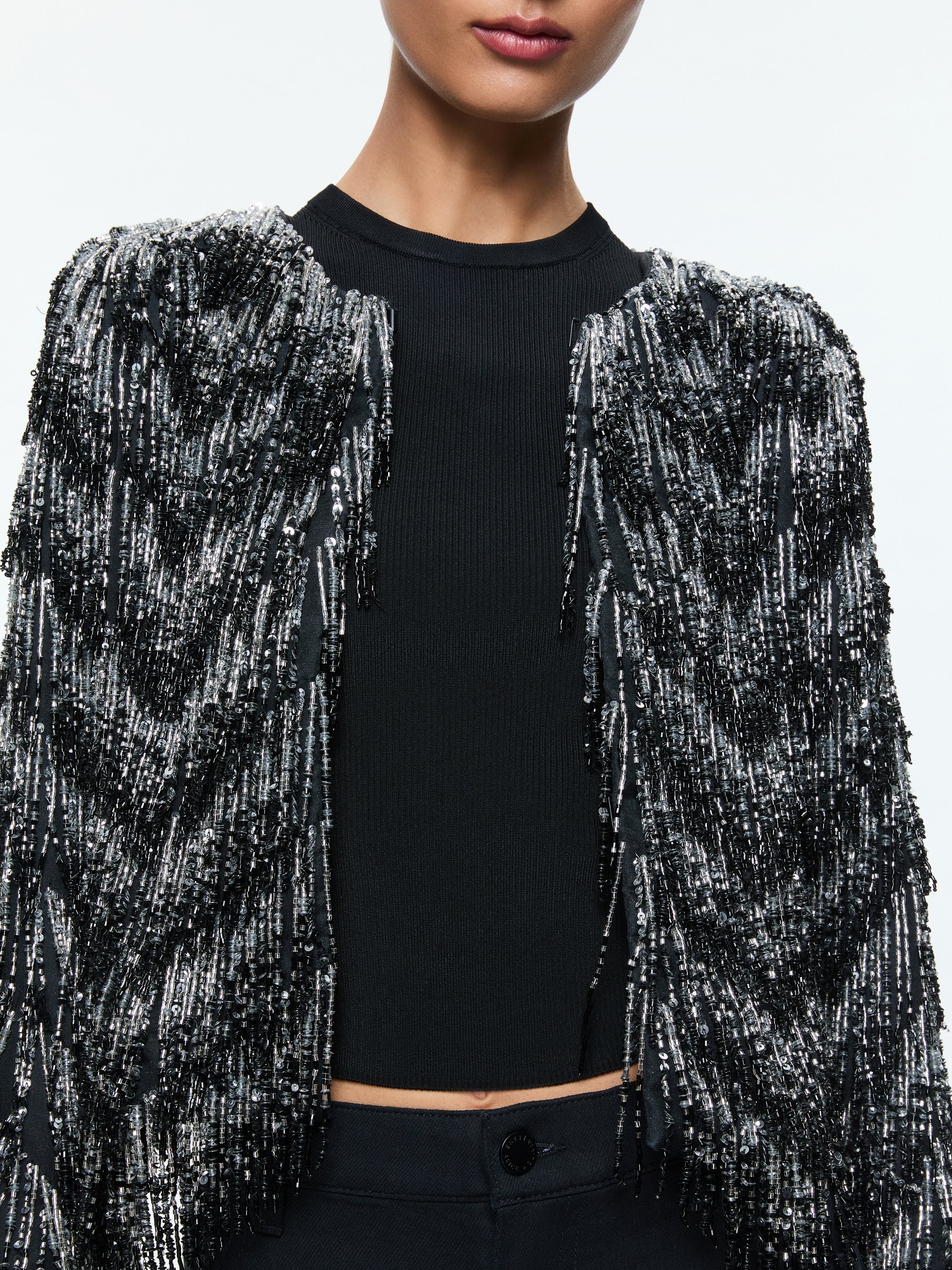 KIDMAN EMBELLISHED FRINGE BOXY JACKET - 5