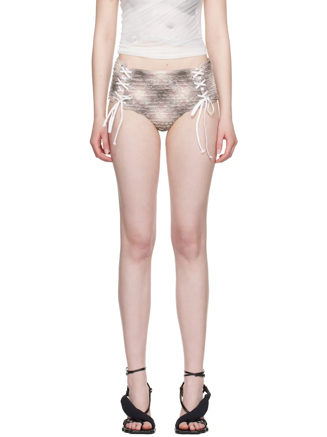 Purple Lace Up Panty Briefs - 1