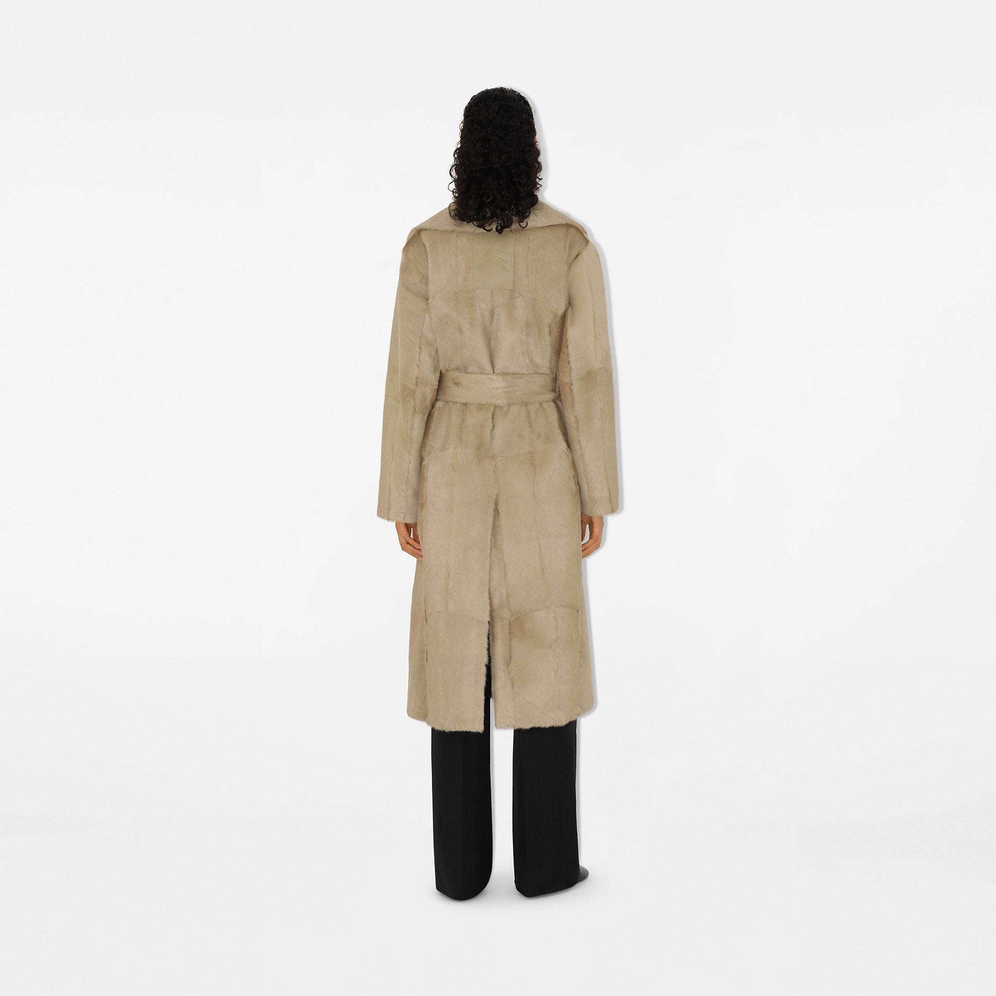 Long Goat Hair Trench Coat - 4