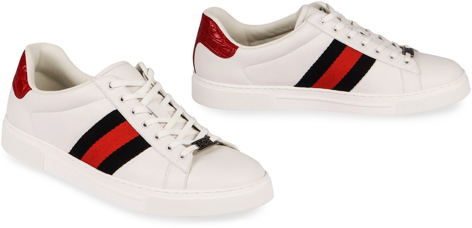 Gucci Ace Leather Low-Top Sneakers - 3