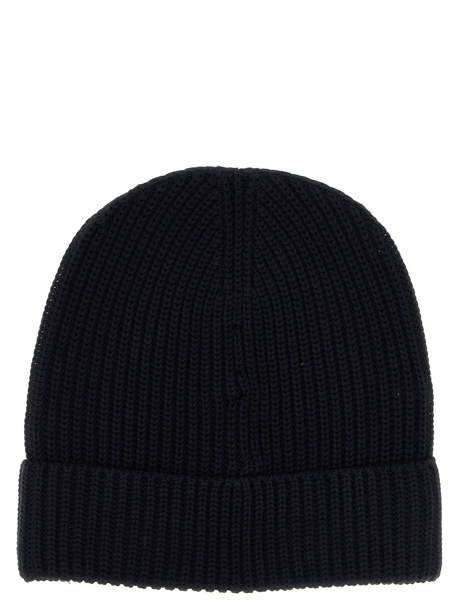 Ribbed Wool Beanie Hats Blue - 2