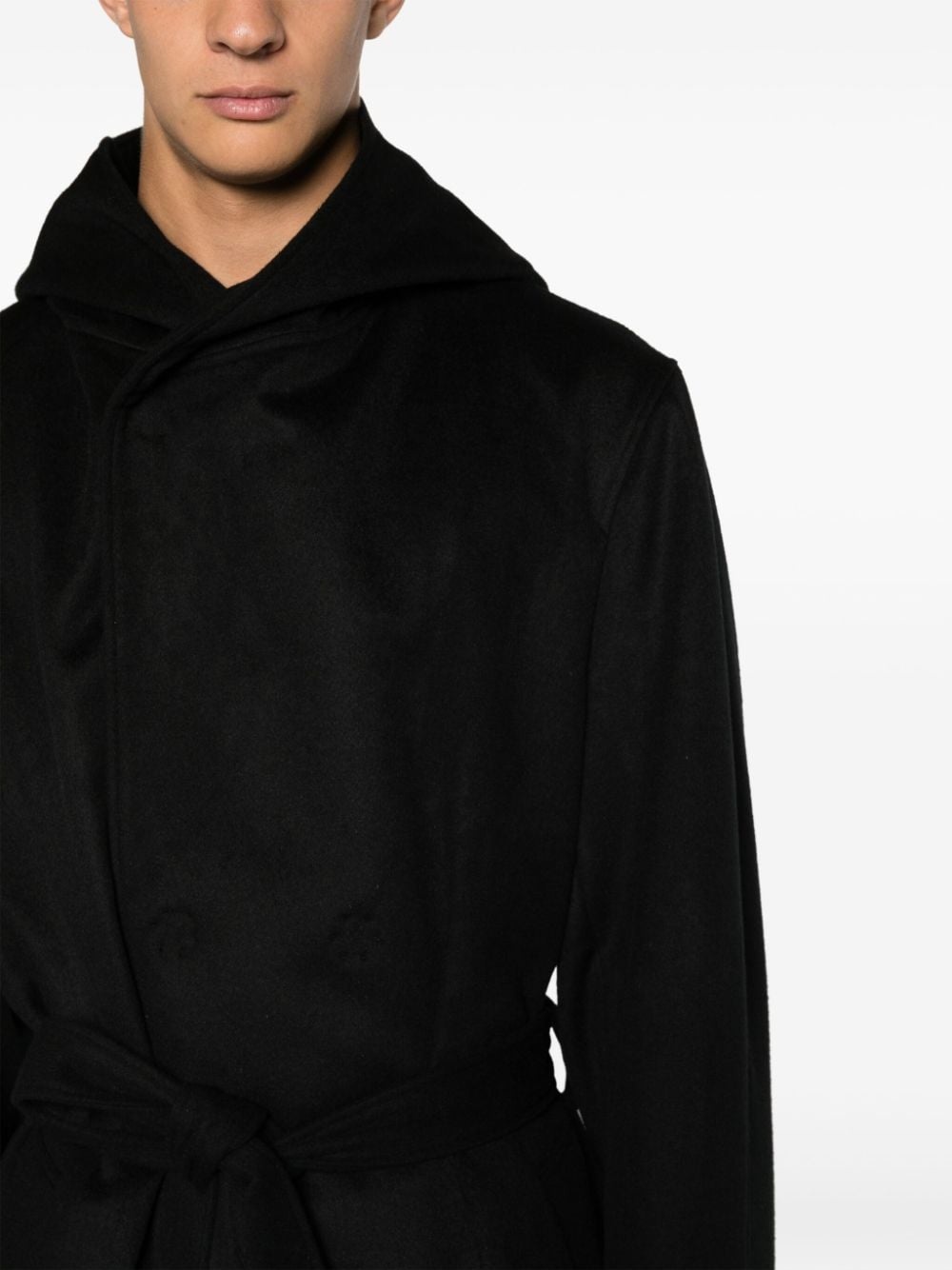 hooded belted coat - 5