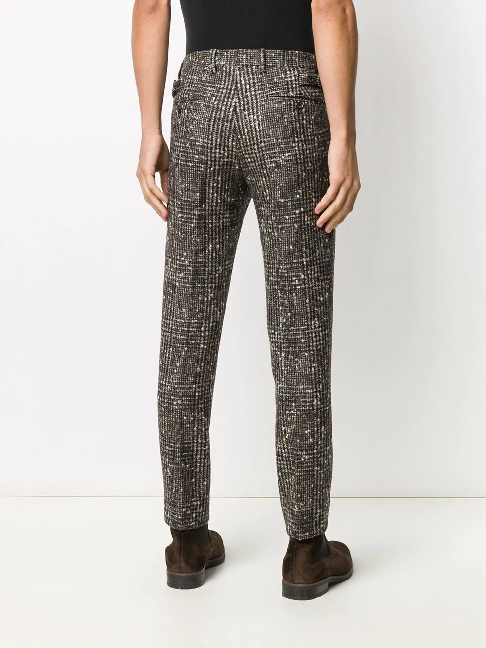 plaid slim-fit tailored trousers - 4