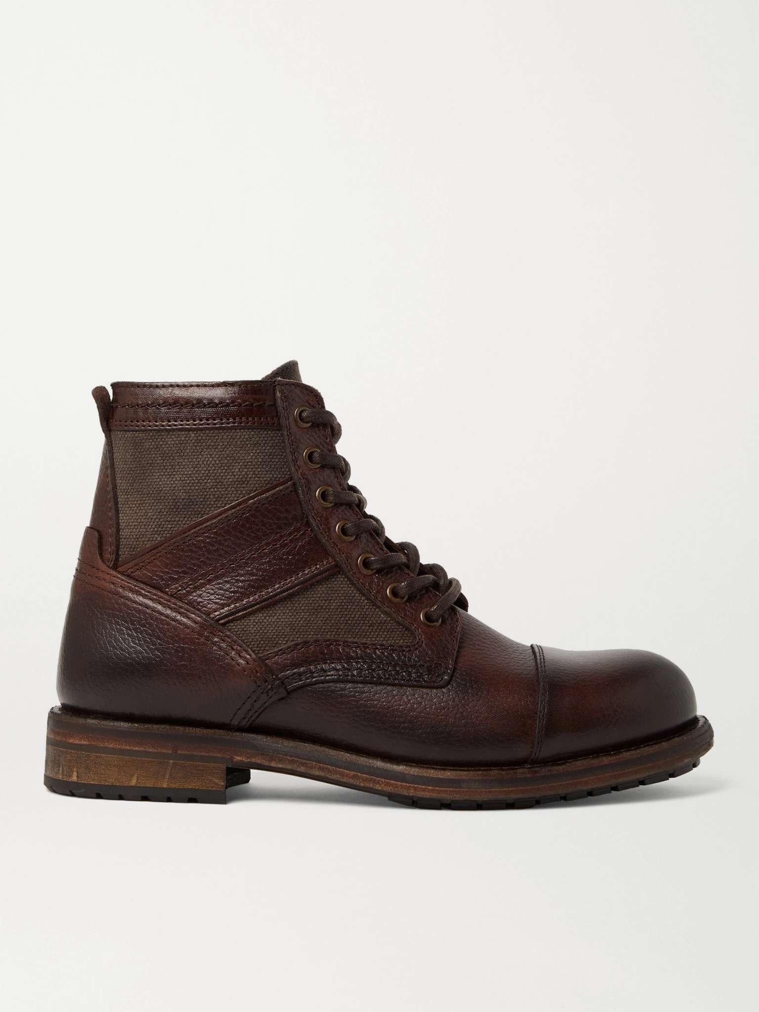 Trent Canvas and Full-Grain Leather Boots - 1