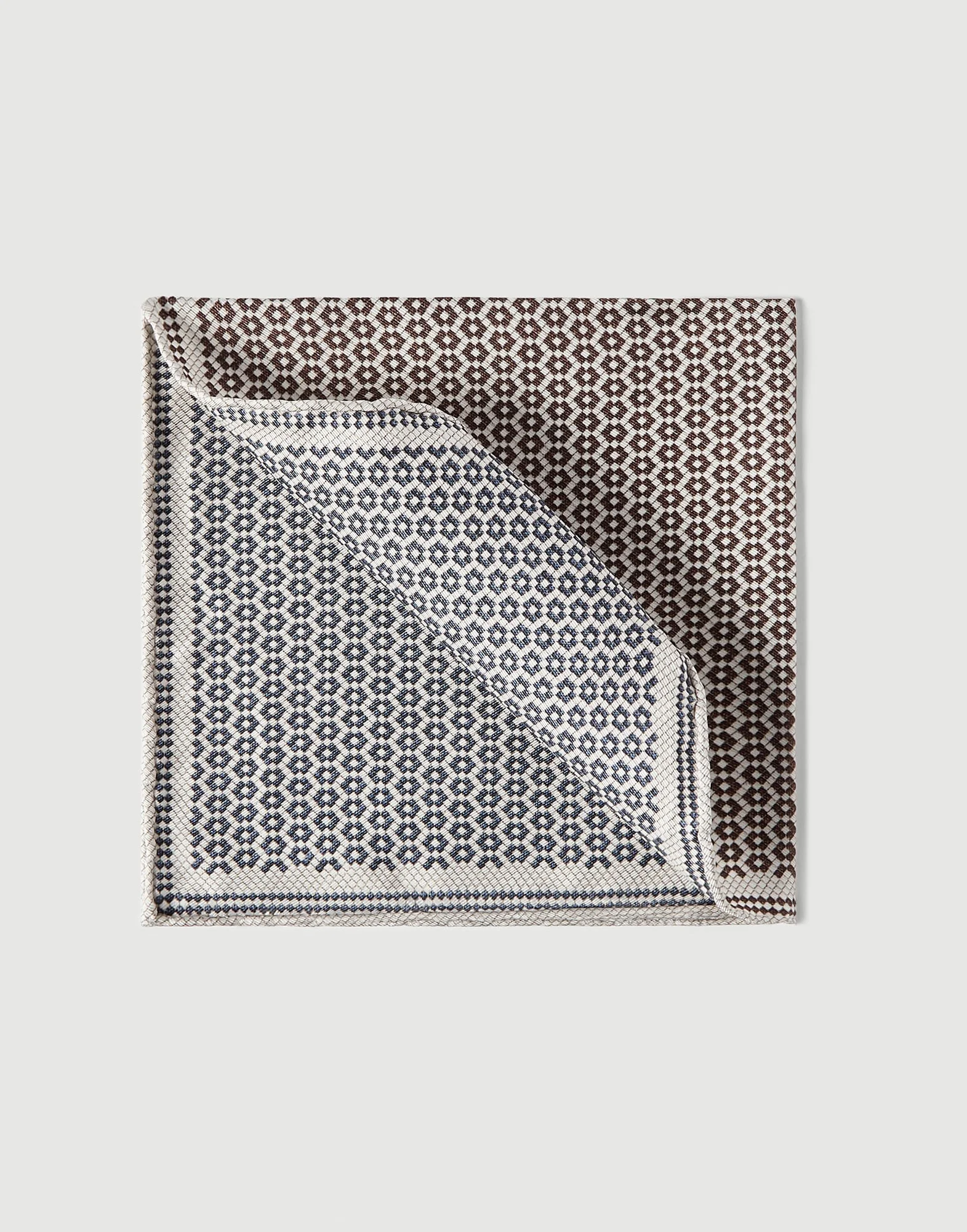 Silk geometric pattern pocket square - 1