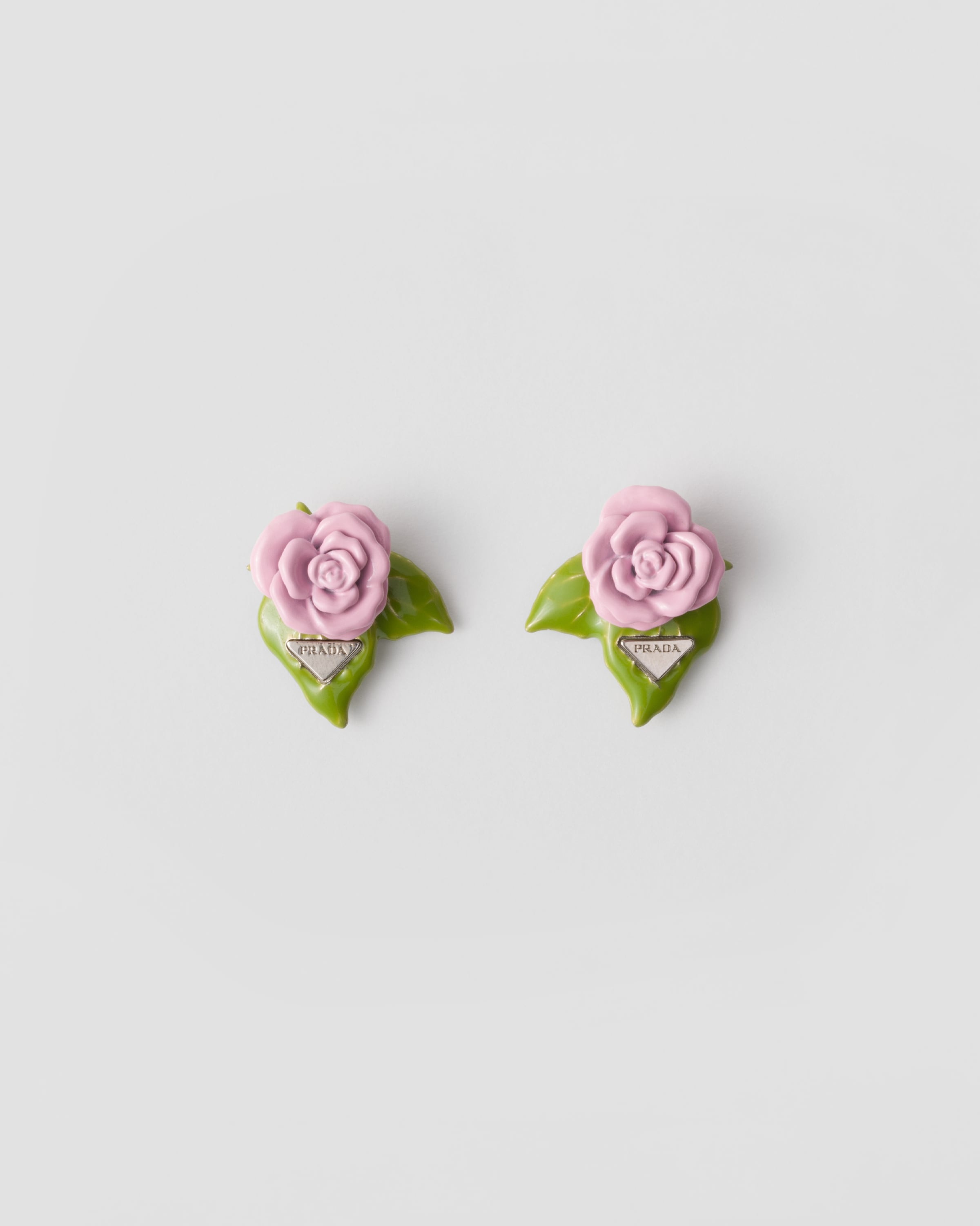 Enameled metal earrings - 1