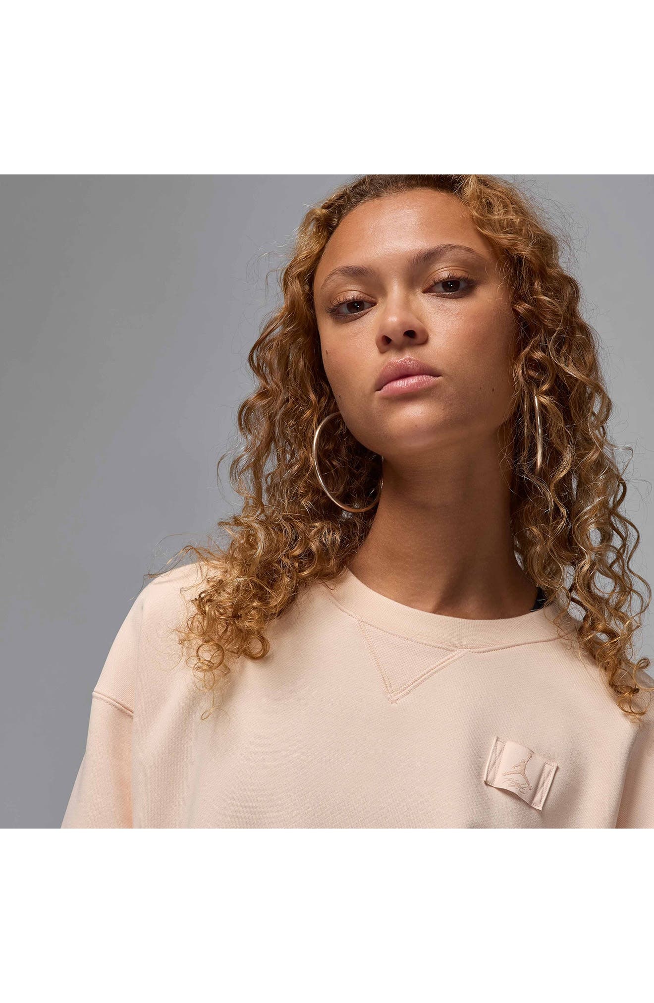 Jordan Flight Fleece Crewneck Sweatshirt in Guava Ice at Nordstrom - 4