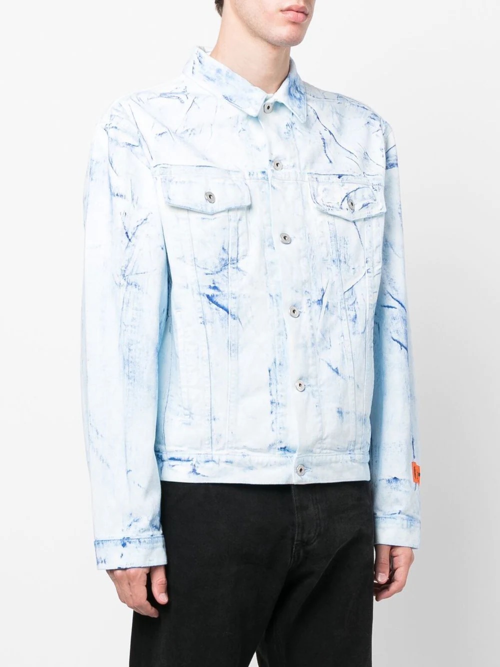 Overdyed button-up shirt jacket - 3