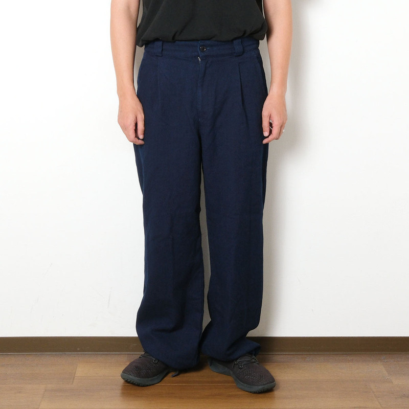 BLUE BLUE JAPAN - Honai Nijuori-Sashiko Tuck Wide Pants - 1020598 3