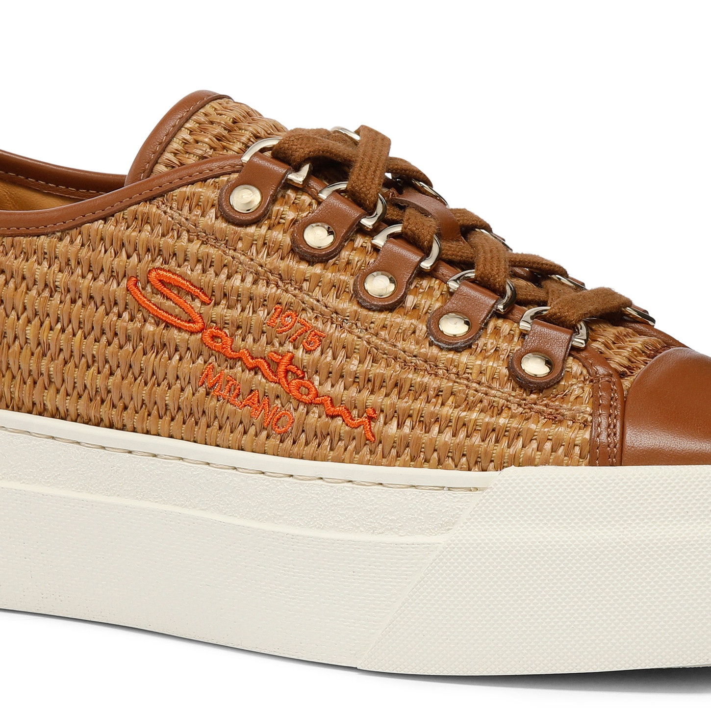 Women's brown raffia sneaker - 6