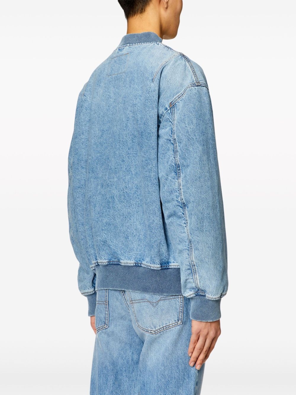 logo-embroidery denim jacket - 4