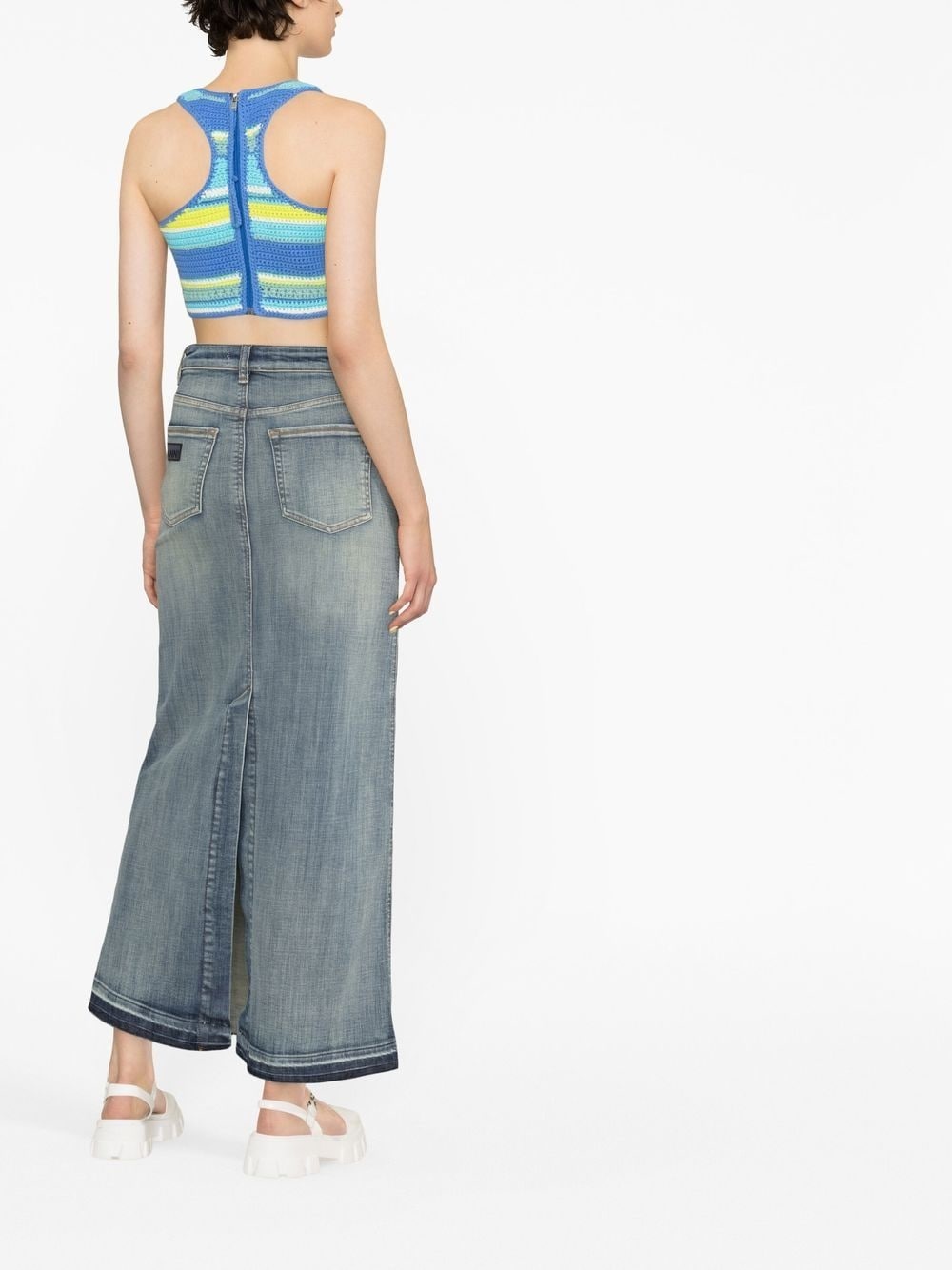 denim maxi skirt - 4