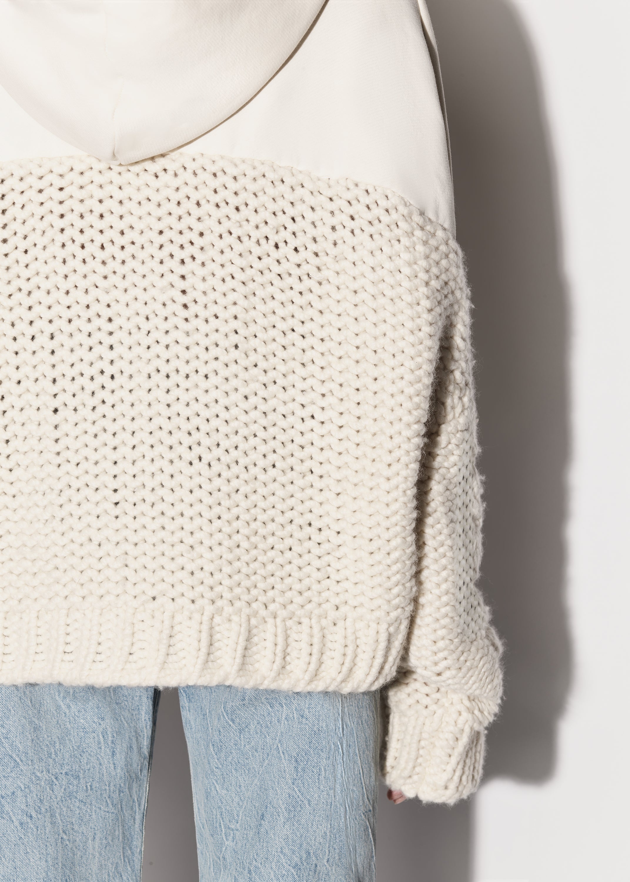 CABLE KNIT HYBRID HOODIE - 9