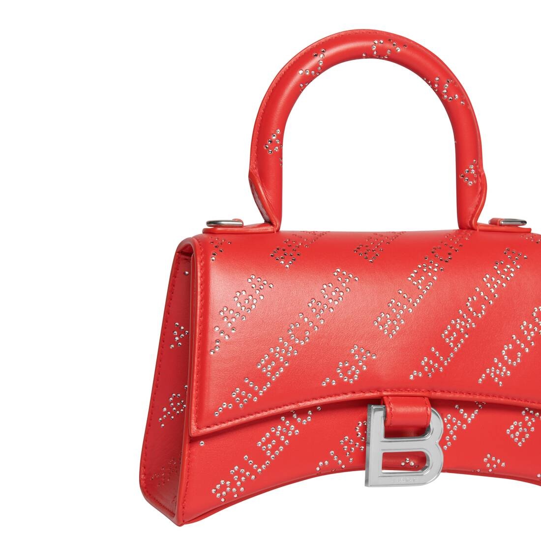 Women's Hourglass Xs Handbag With Rhinestones  in Red - 8