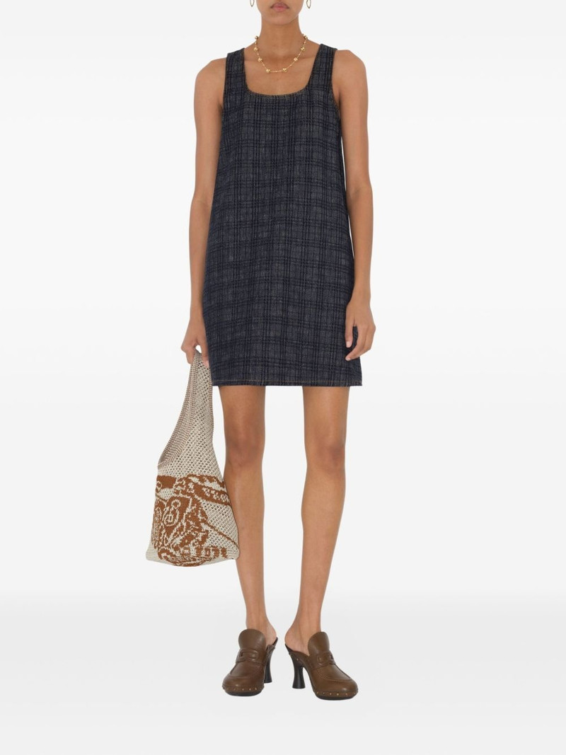 Burberry checked denim dress outlook