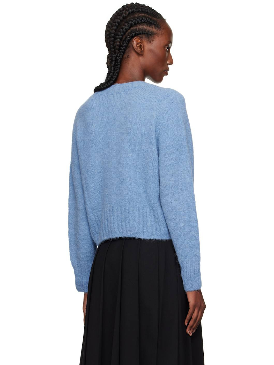 Blue Alpaca Knit Cardigan - 3