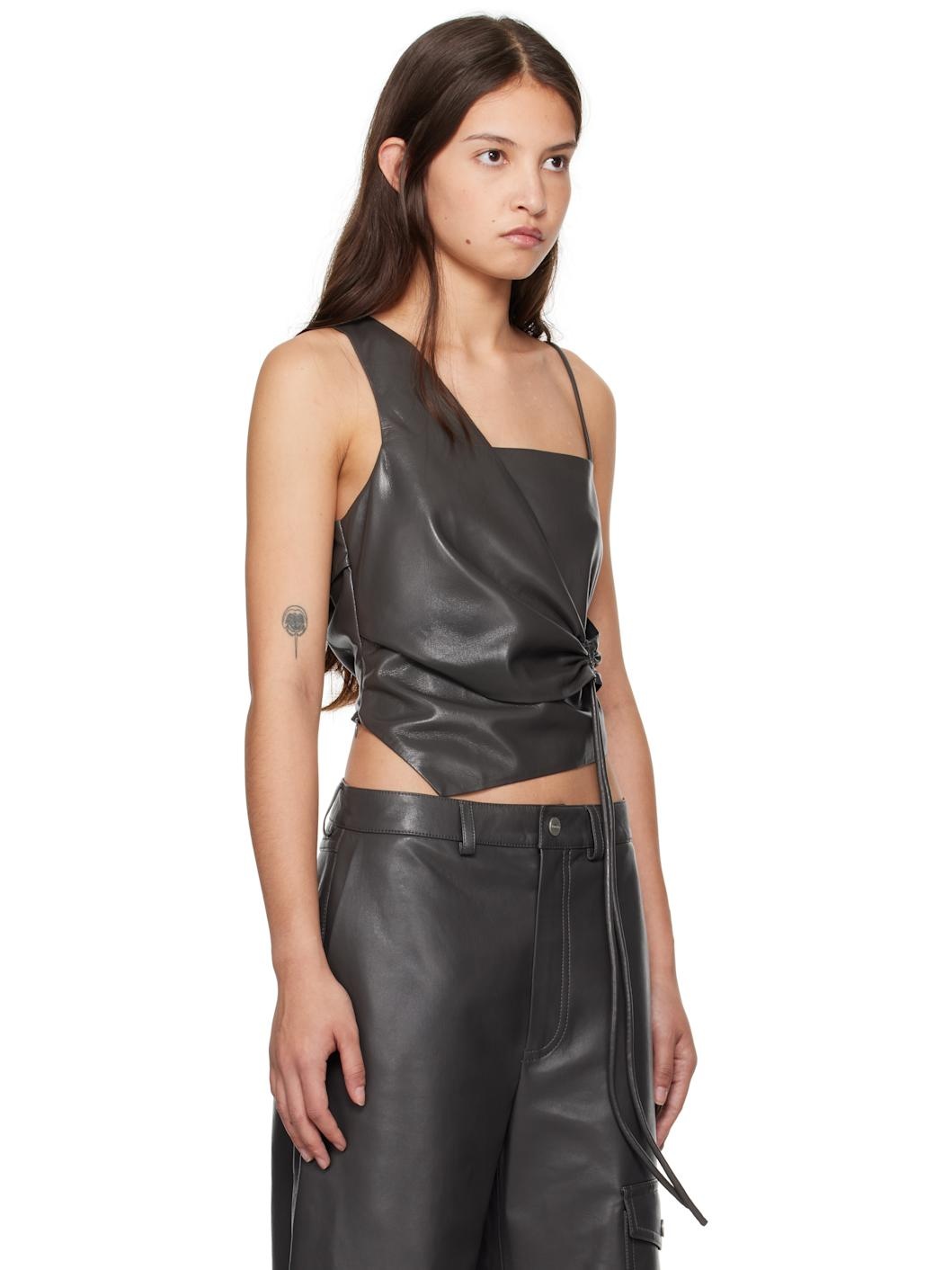 Green Chudel Vegan Leather Top - 2