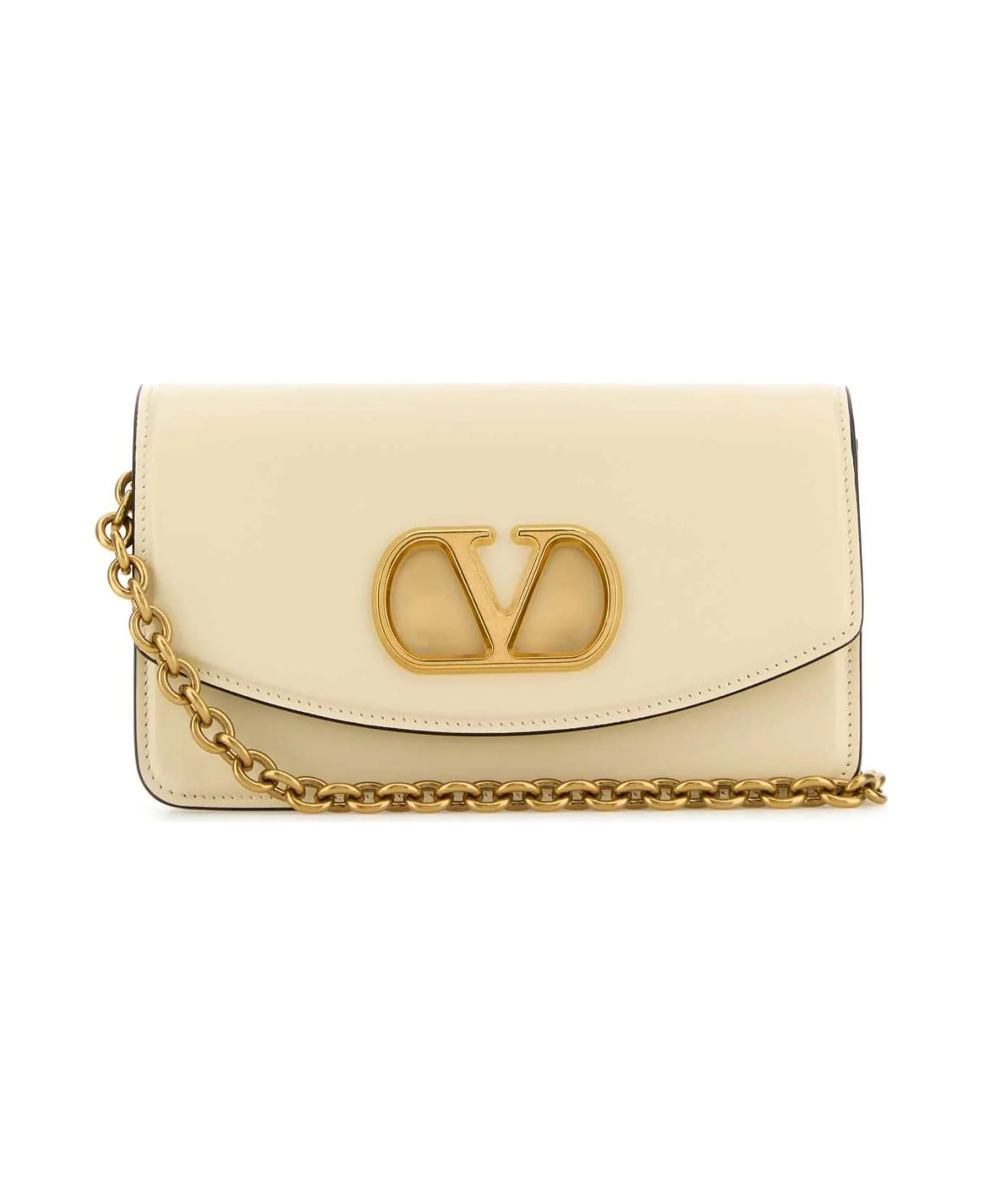 Ivory Leather Vlogo Signature Shoulder Bag - 1