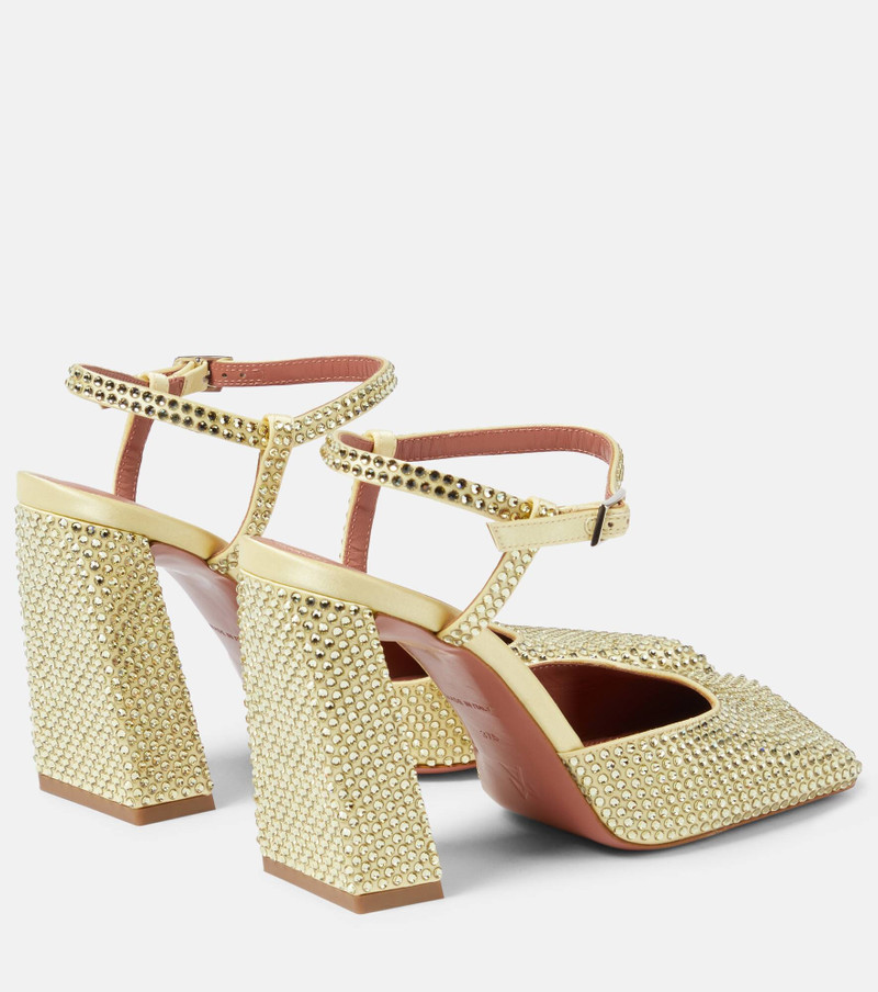 Charlotte 95 crystal-embellished satin pumps 3