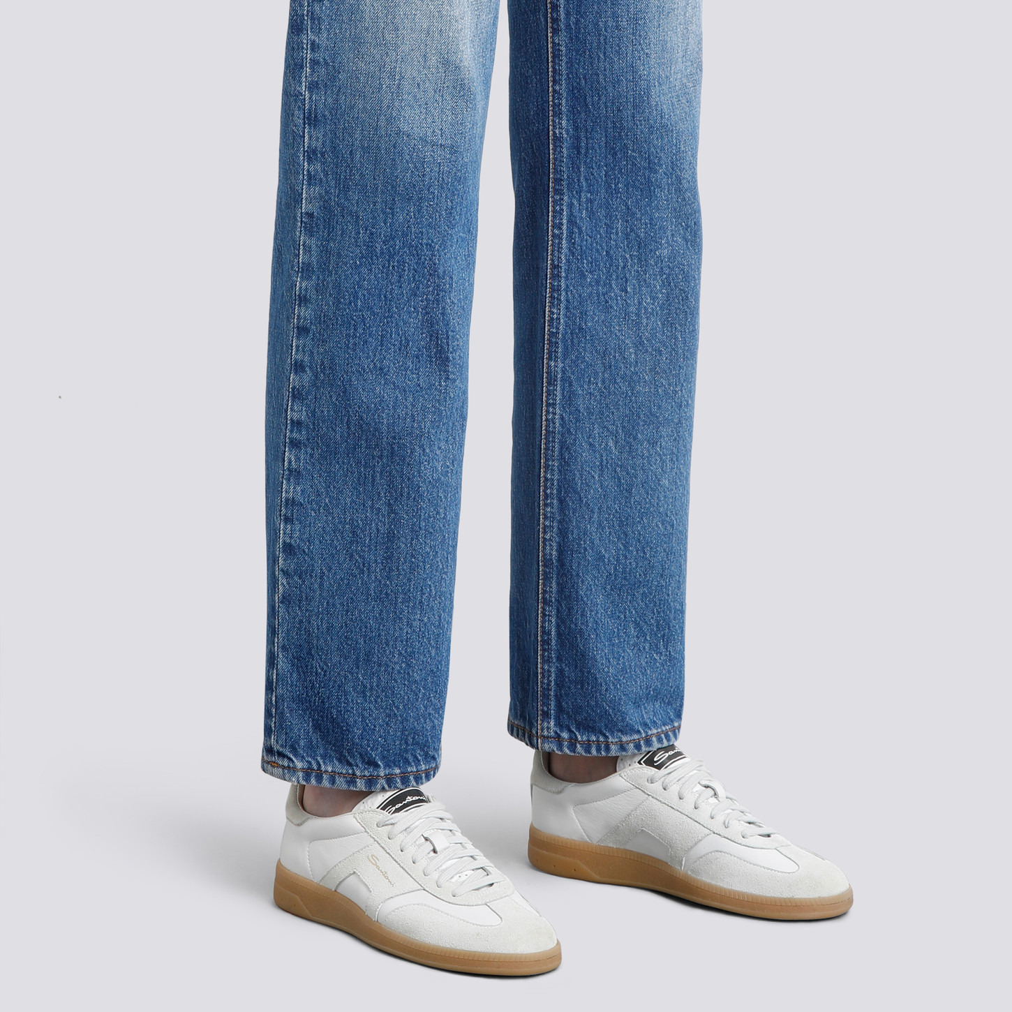 Women's white tumbled leather DBS Oly sneaker - 2