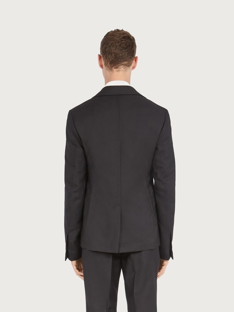 SINGLE BREASTED WOOL AND MOHAIR BLAZER - 3