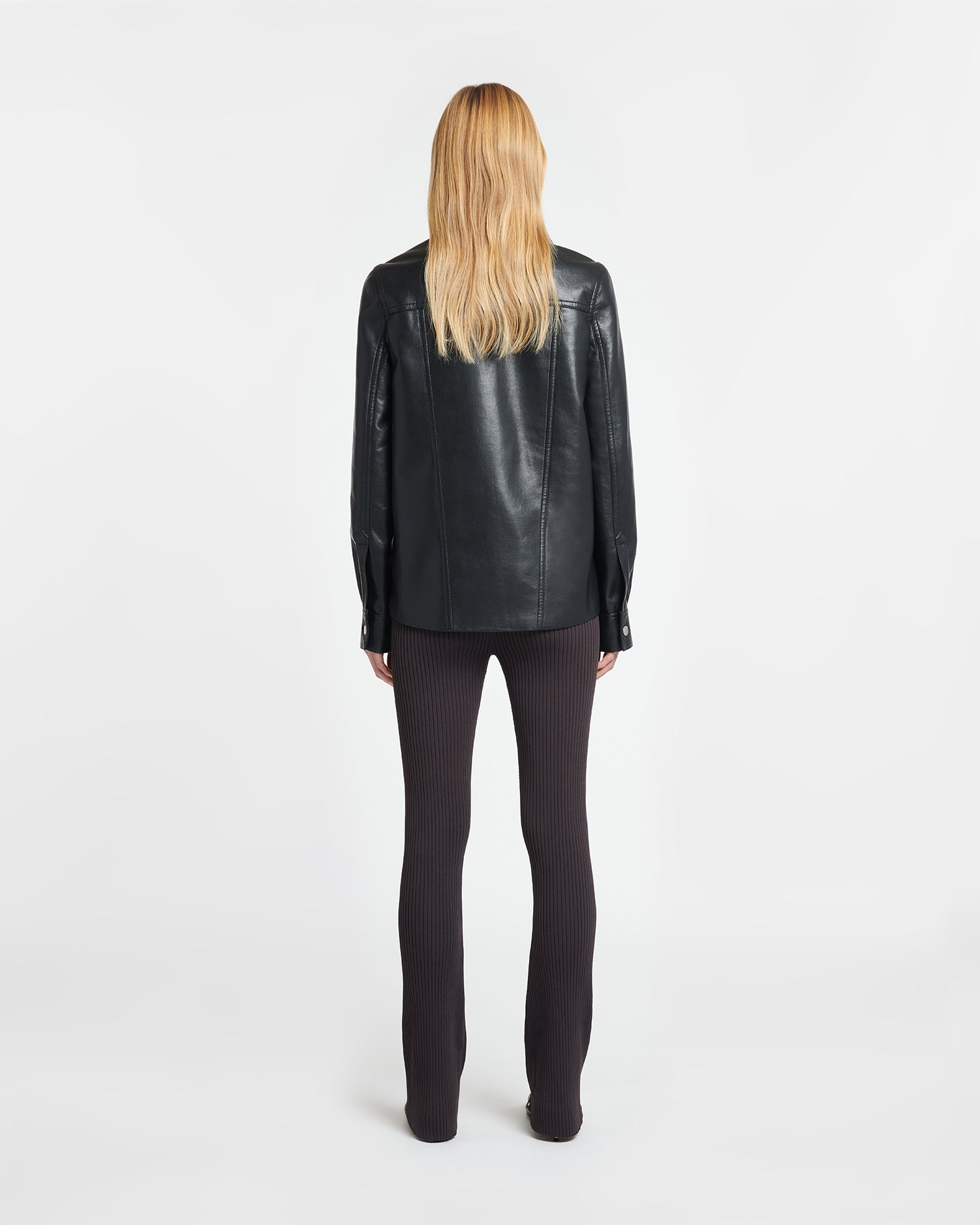 Regenerated Leather Overshirt - 3